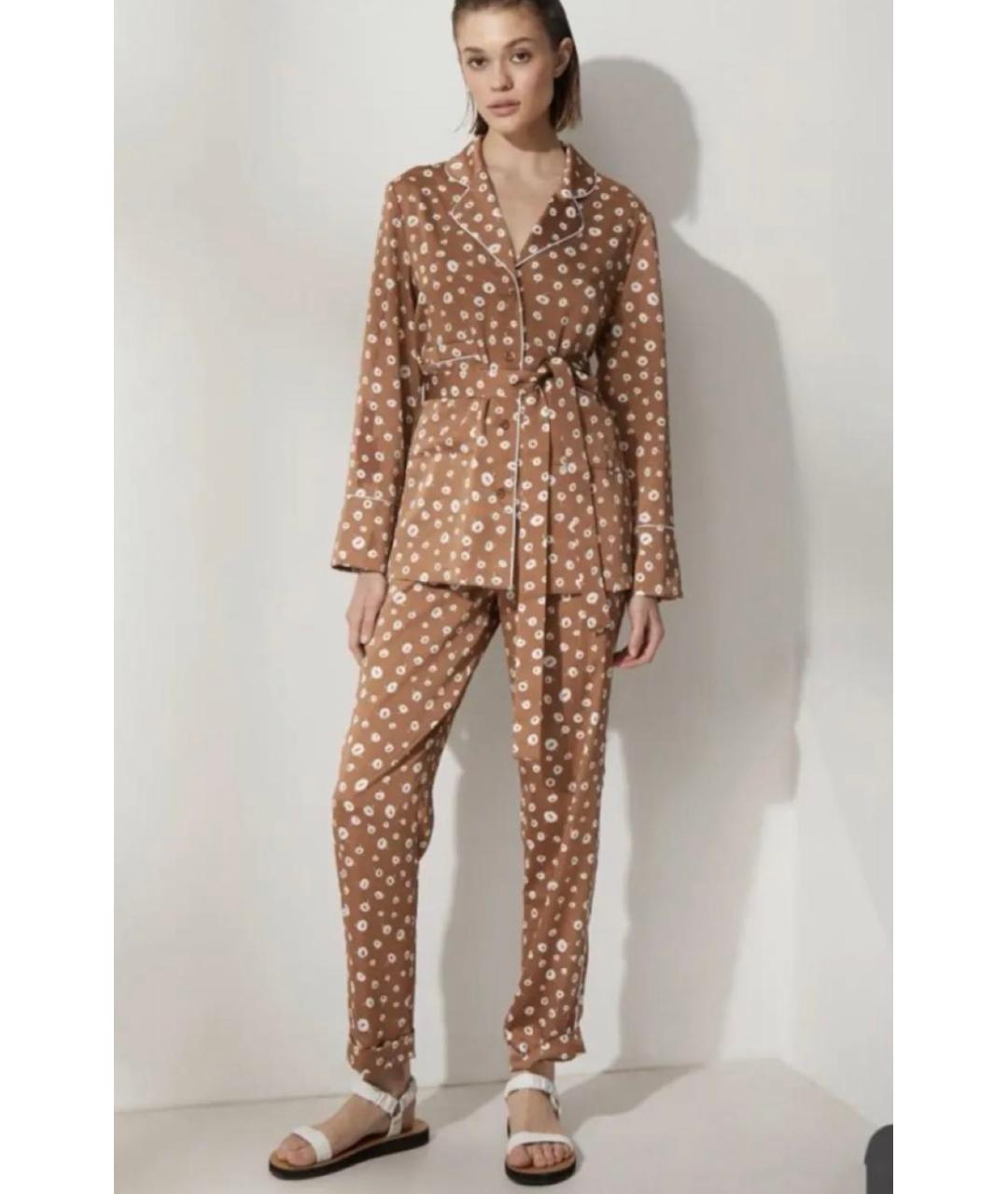 12 STOREEZ Коричневый полиэстеровый костюм с брюками, фото 6