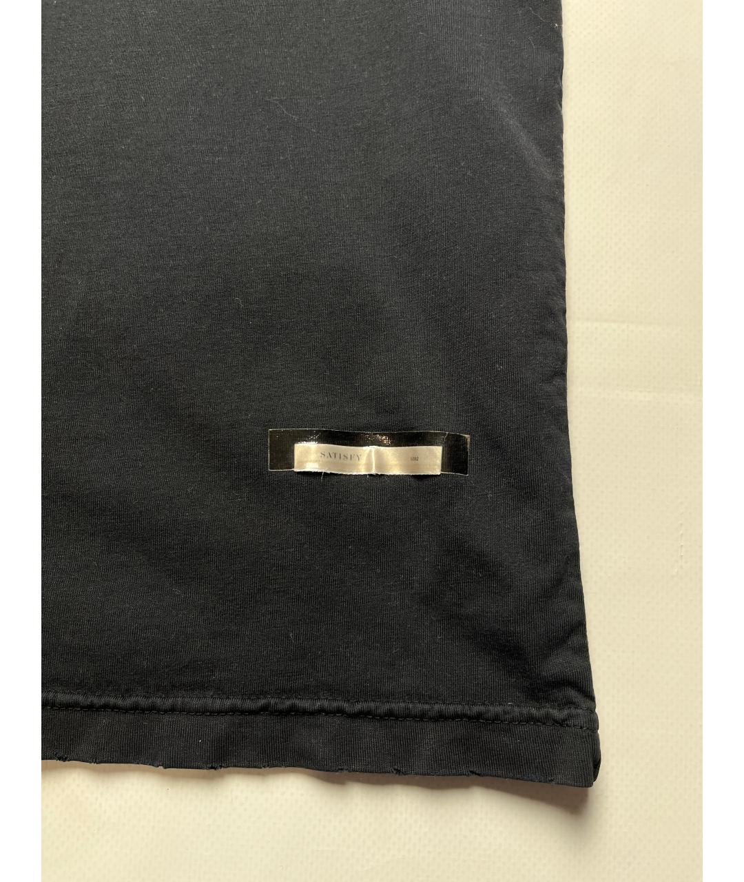 SATISFY Черная хлопковая футболка, фото 3
