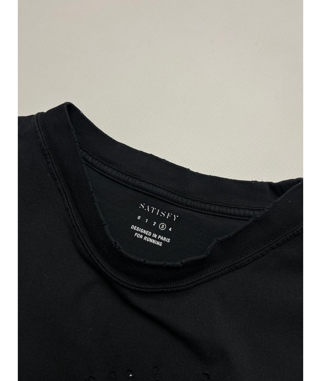 SATISFY Черная хлопковая футболка, фото 4