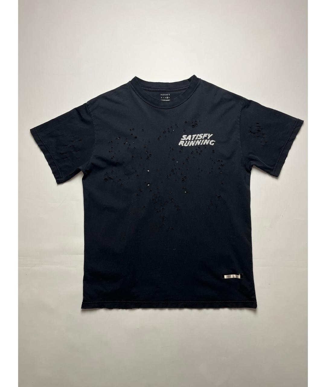 SATISFY Черная хлопковая футболка, фото 7