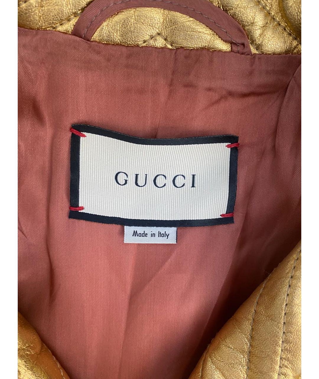 GUCCI Золотая кожаная куртка, фото 3