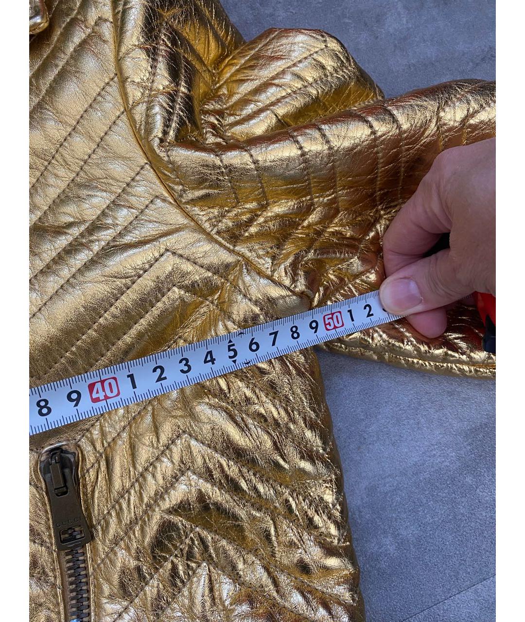 GUCCI Золотая кожаная куртка, фото 7