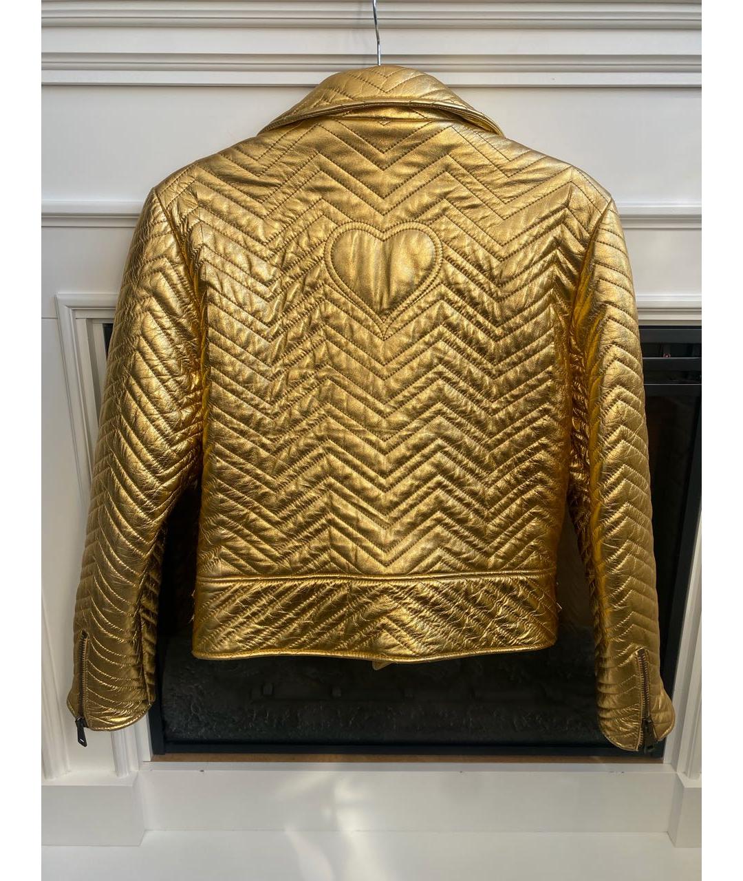 GUCCI Золотая кожаная куртка, фото 2
