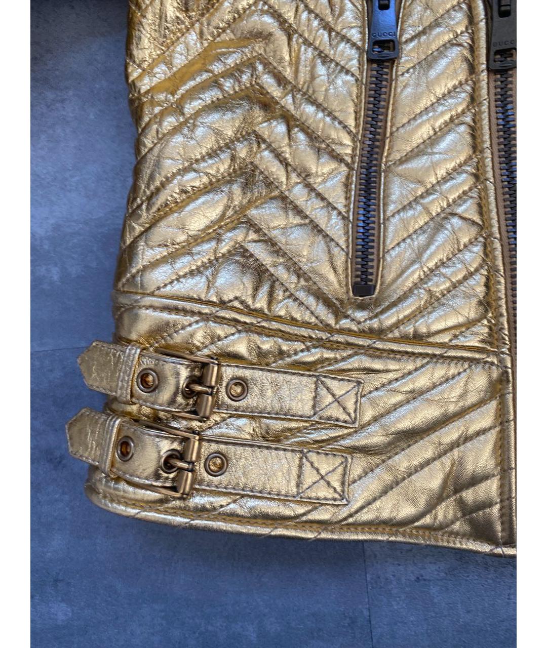 GUCCI Золотая кожаная куртка, фото 6
