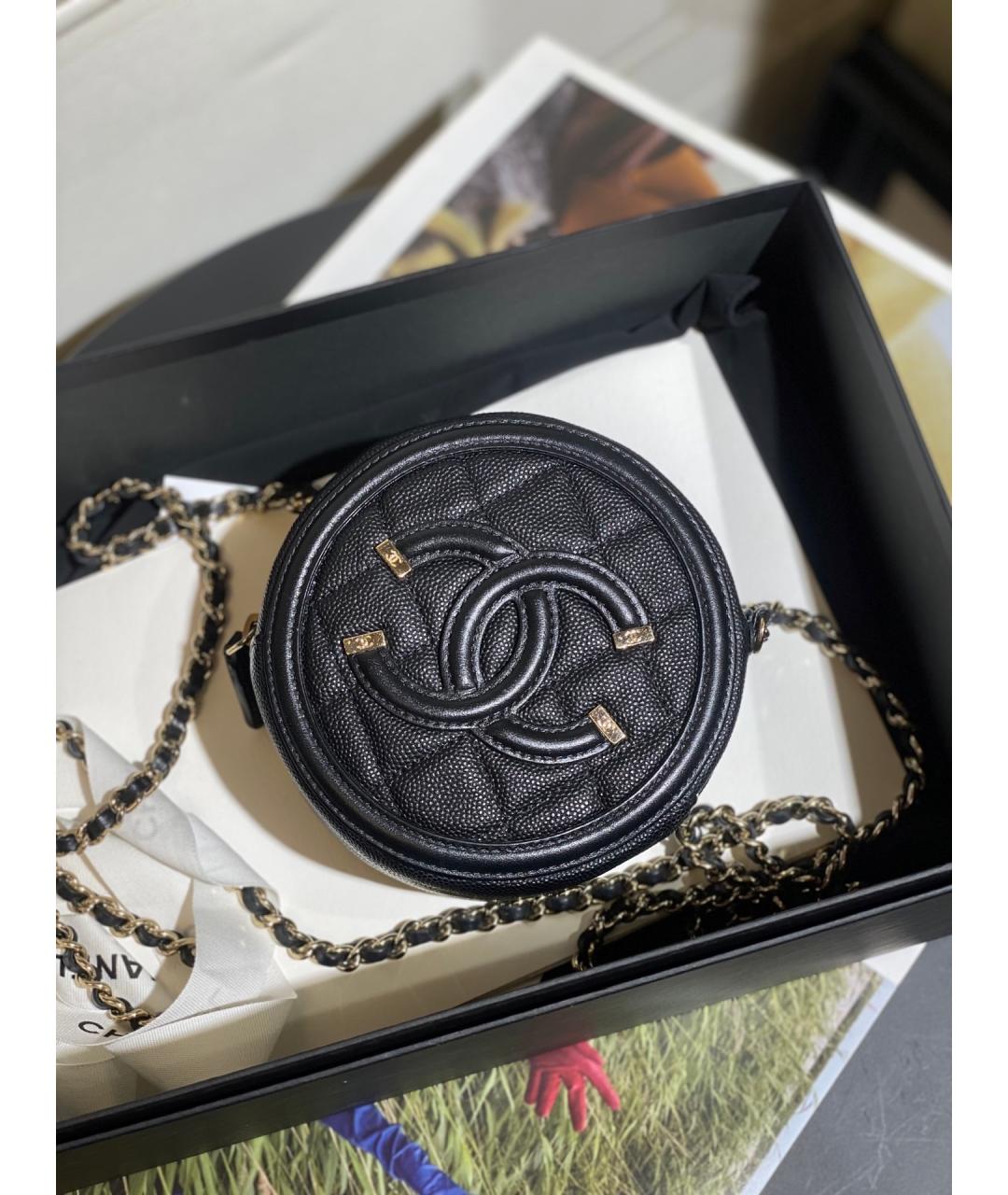 CHANEL Черная кожаная сумка через плечо, фото 10