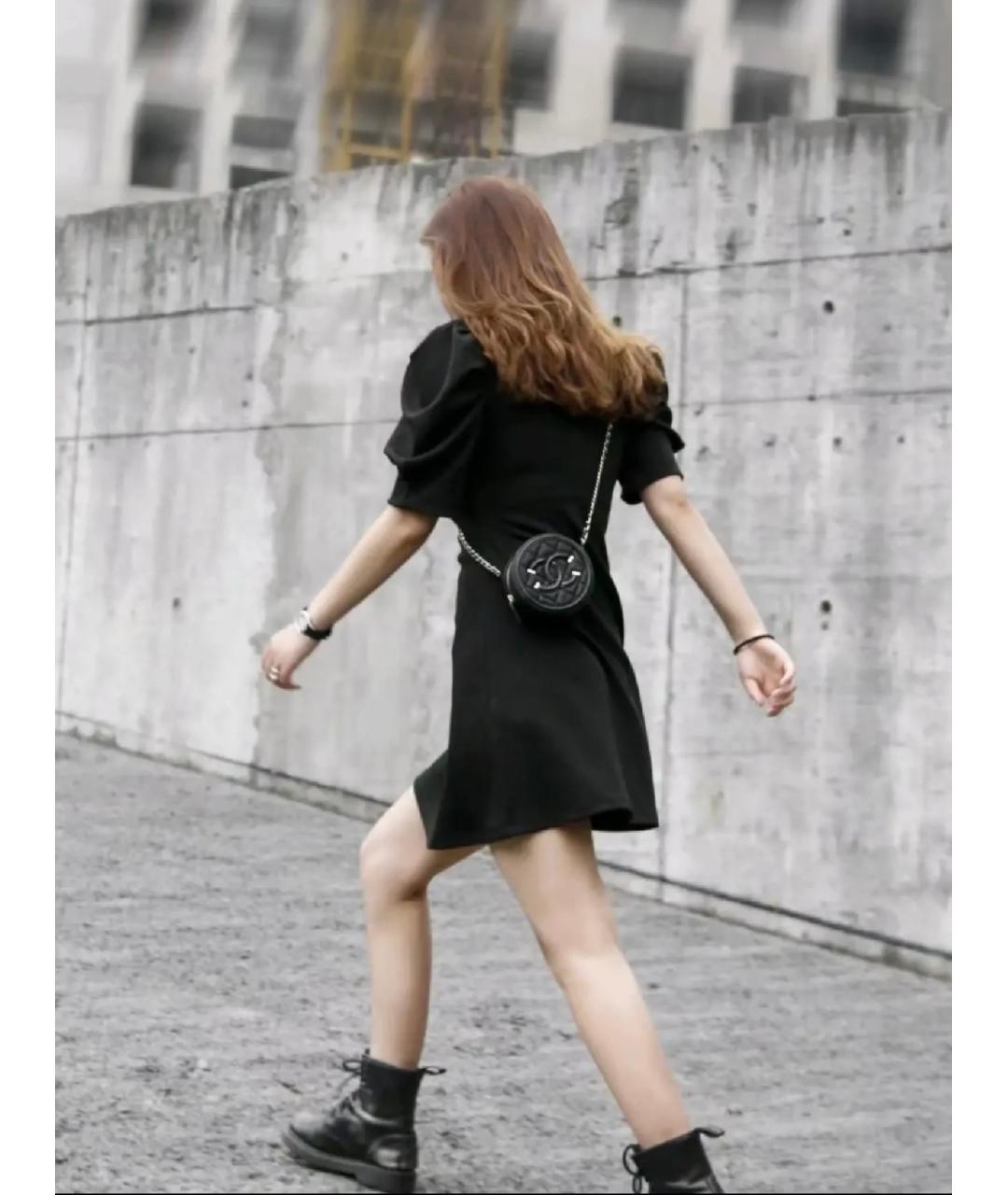 CHANEL Черная кожаная сумка через плечо, фото 7