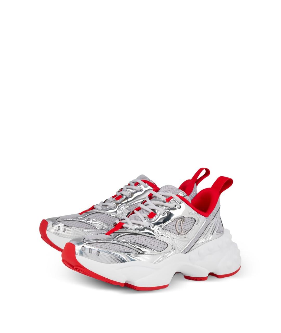 CHRISTIAN LOUBOUTIN Серебряные кроссовки, фото 2