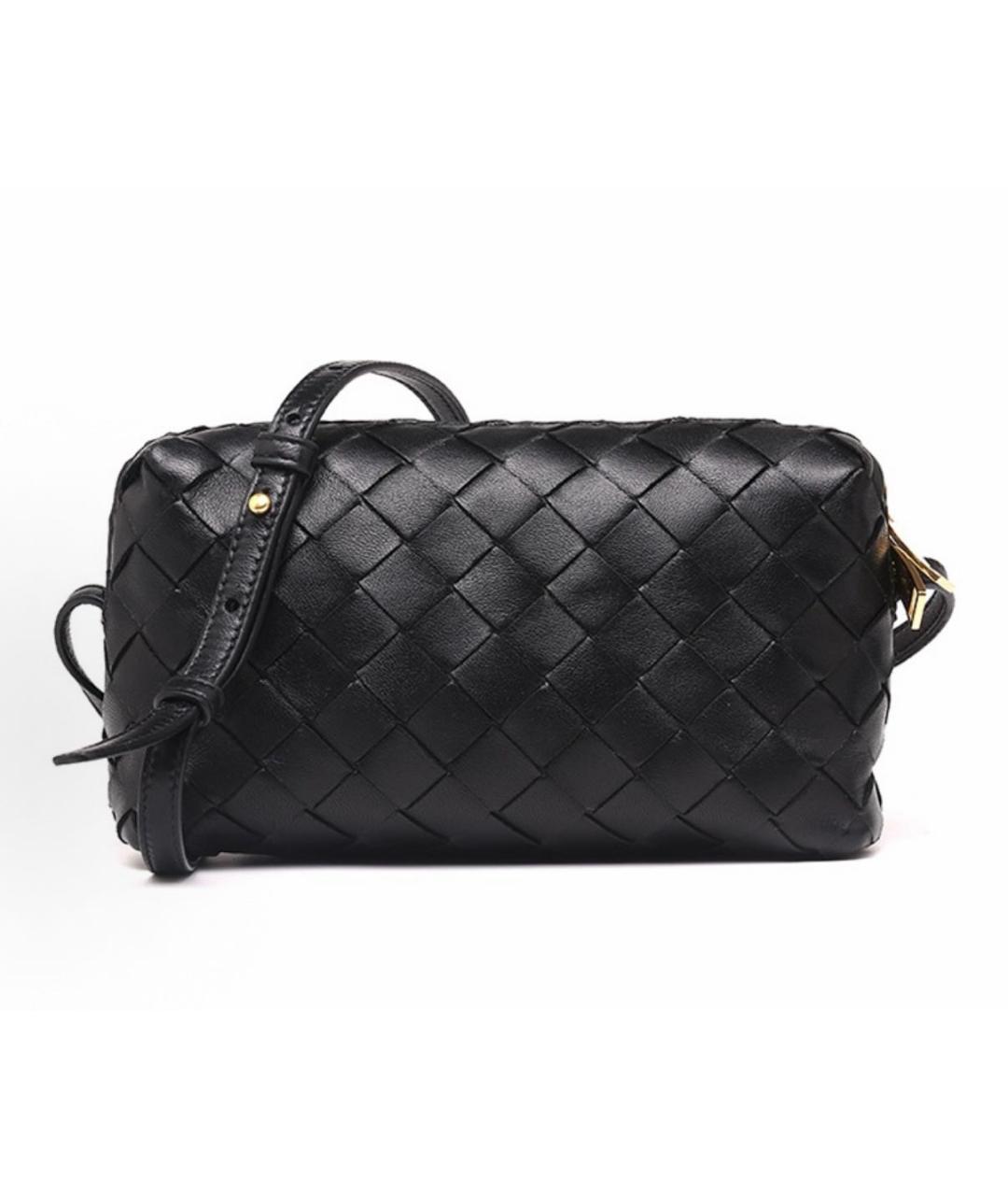 BOTTEGA VENETA Черная кожаная сумка через плечо, фото 8