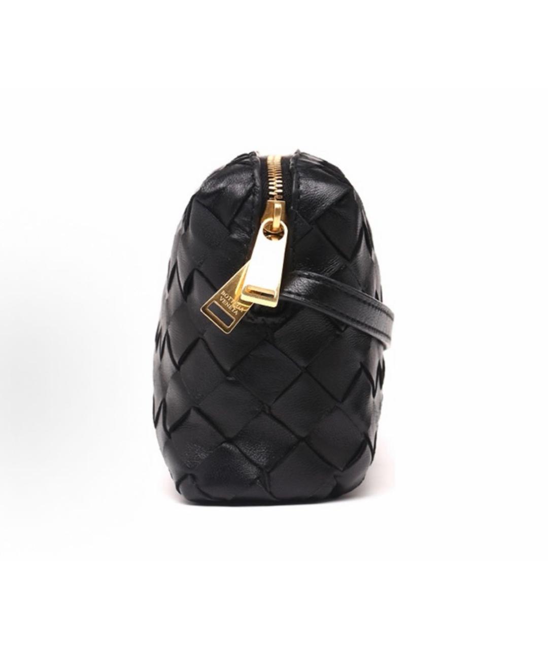 BOTTEGA VENETA Черная кожаная сумка через плечо, фото 4