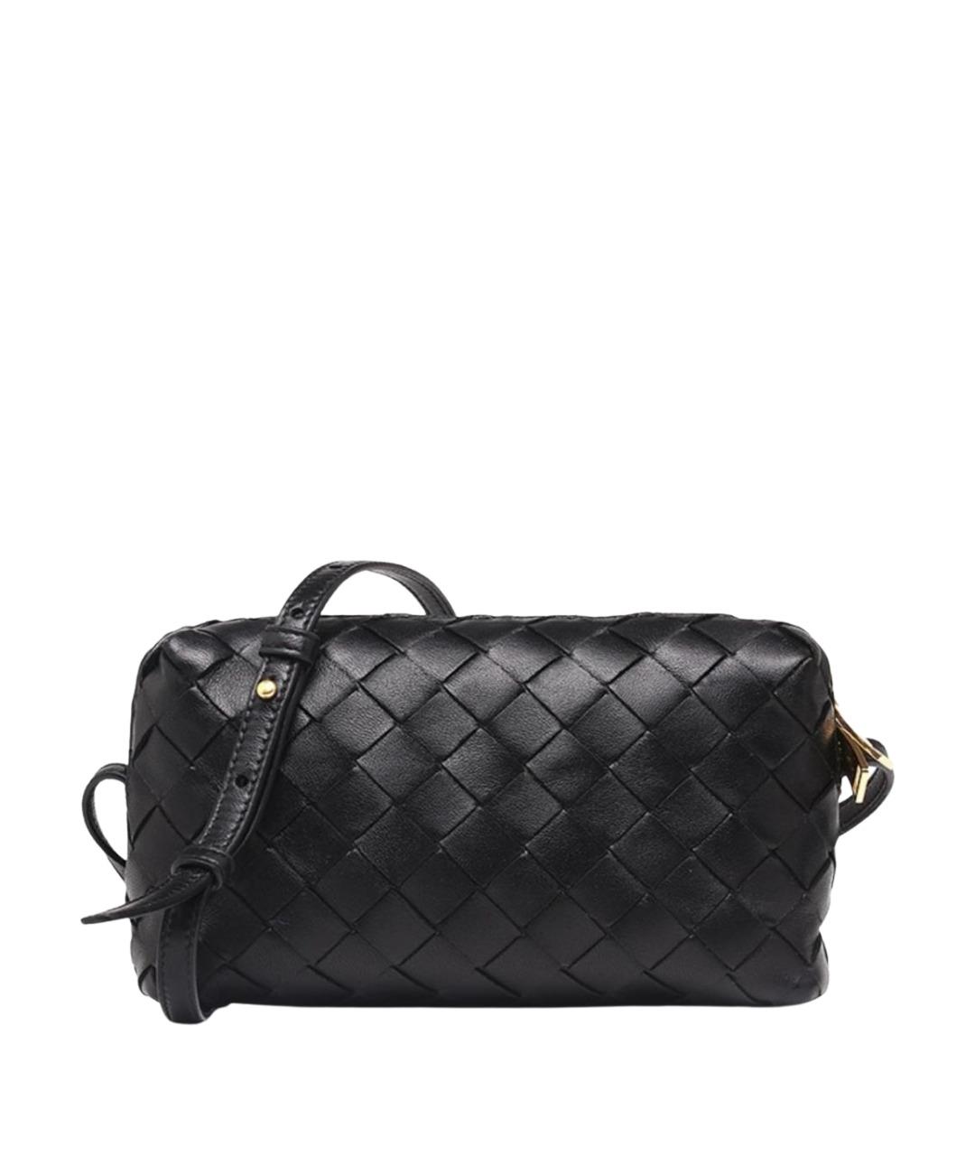 BOTTEGA VENETA Черная кожаная сумка через плечо, фото 1