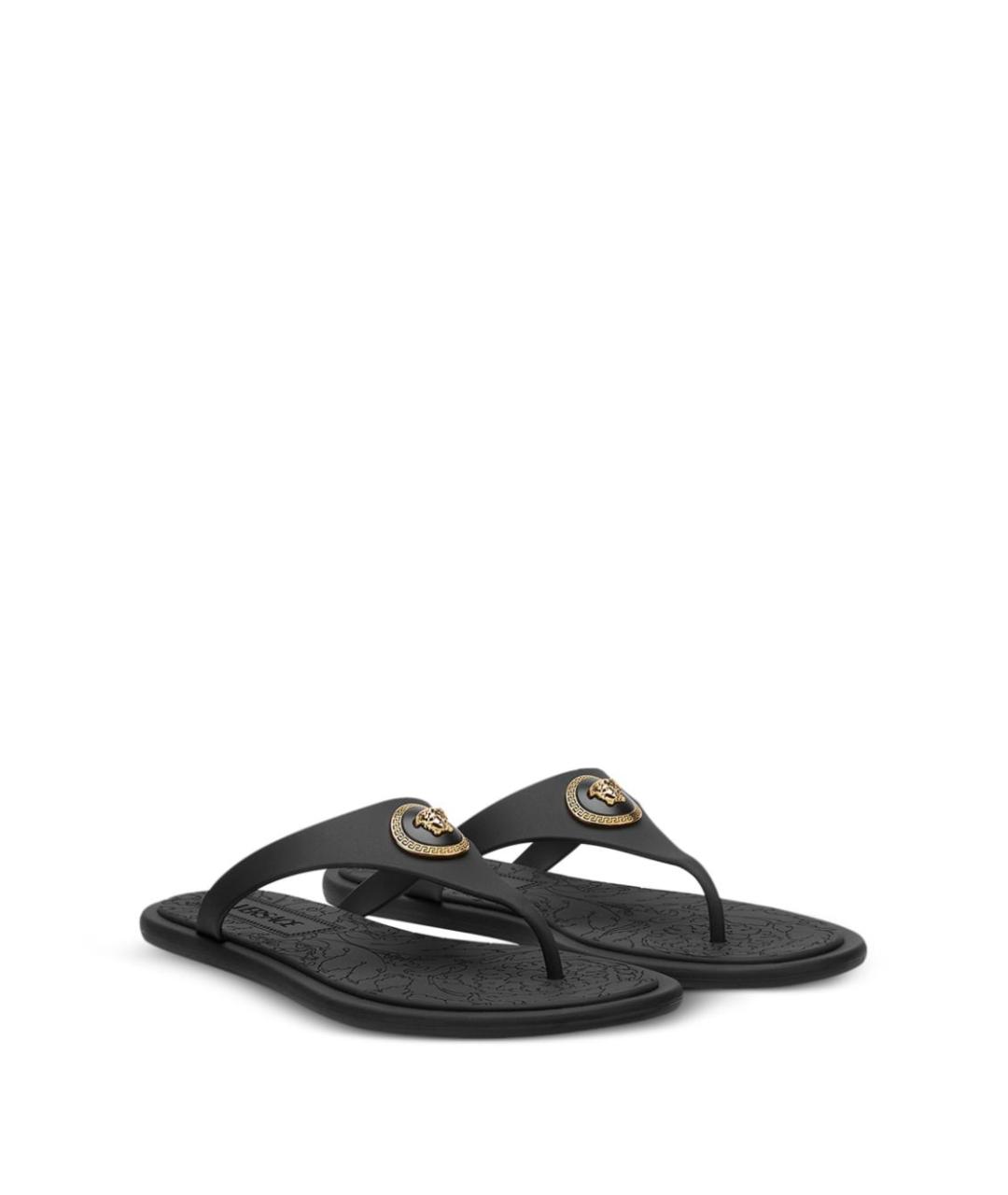 VERSACE Черные шлепанцы, фото 2