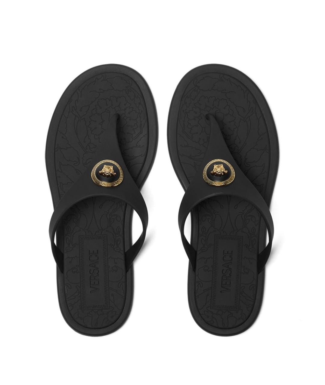 VERSACE Черные шлепанцы, фото 3