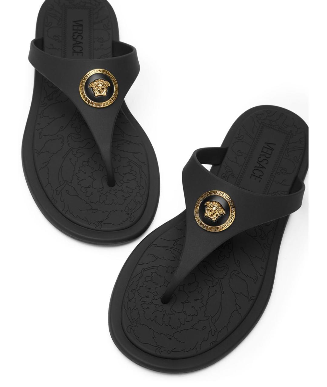 VERSACE Черные шлепанцы, фото 4