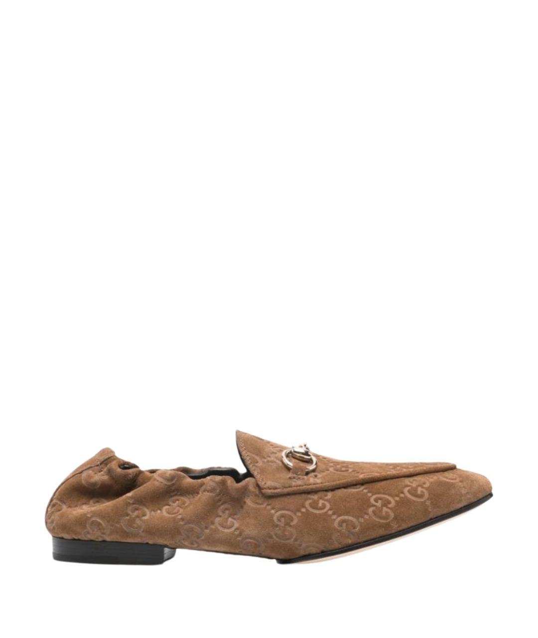 GUCCI Коричневые замшевые лоферы, фото 1