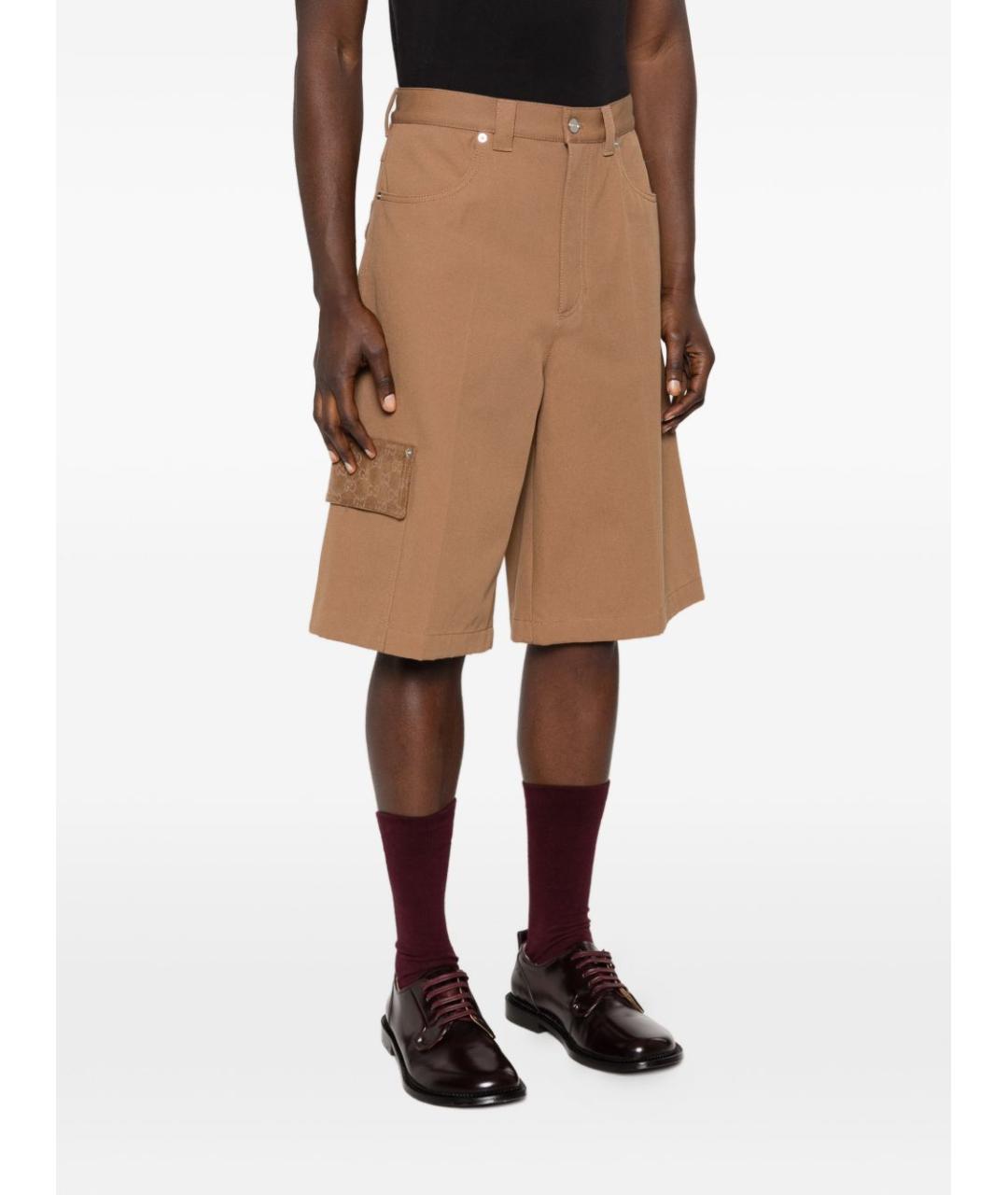 GUCCI Бежевые хлопковые шорты, фото 5
