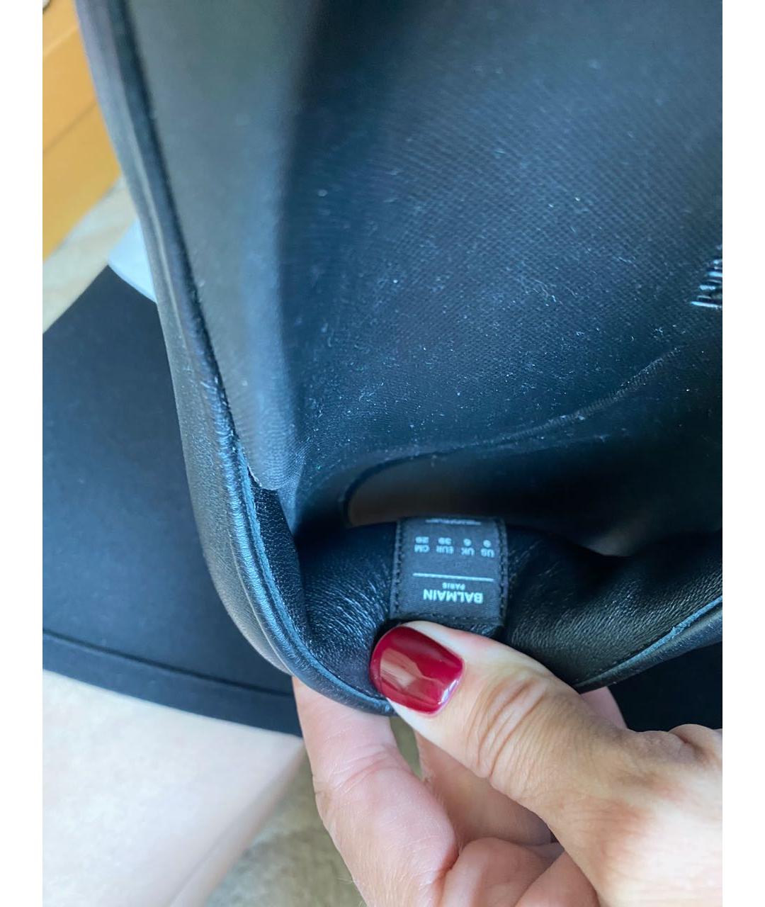 BALMAIN Черные кожаные сабо, фото 4