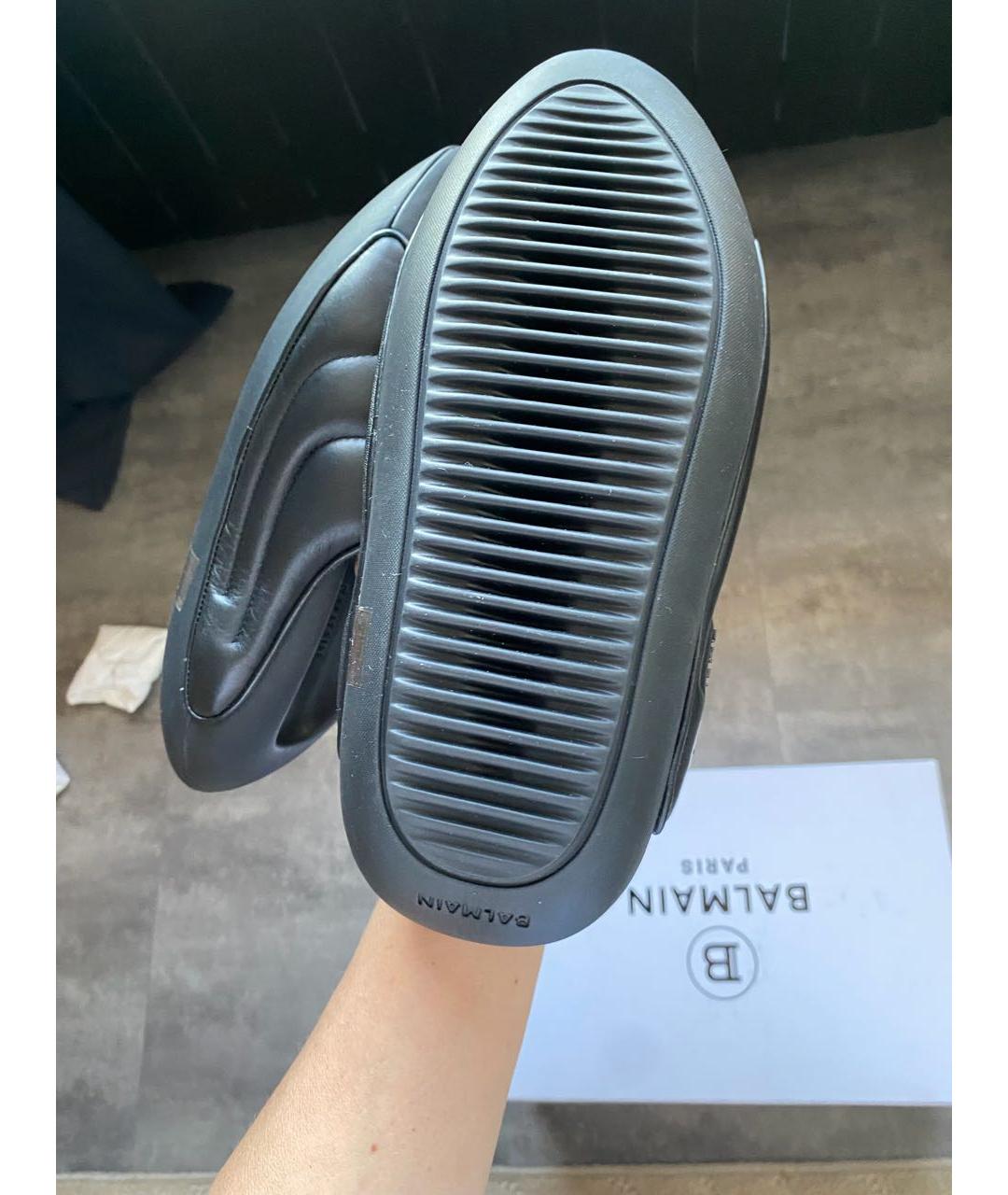 BALMAIN Черные кожаные сабо, фото 3