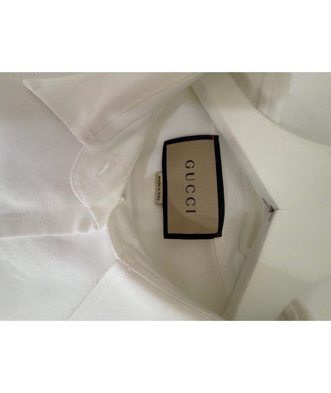 GUCCI Белая хлопковая рубашка, фото 3