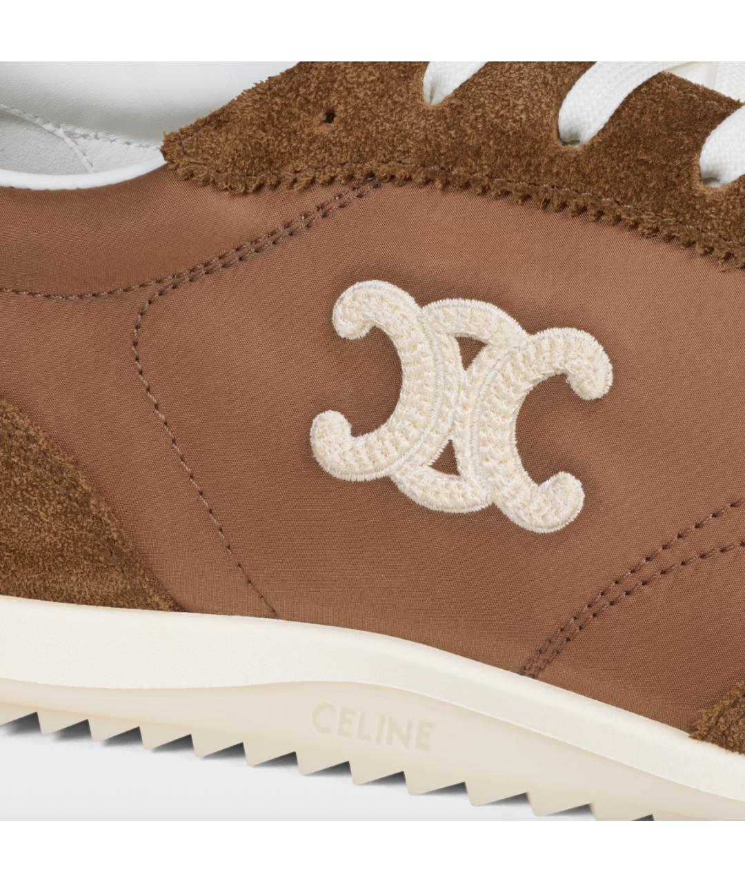 CELINE Коричневые текстильные низкие кроссовки / кеды, фото 6