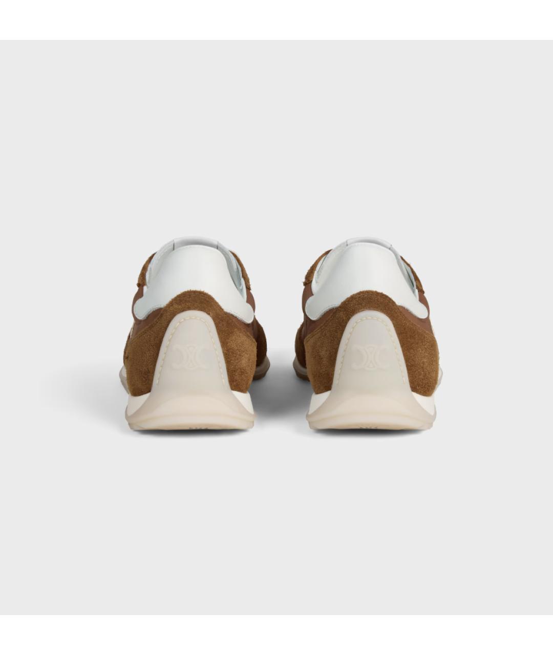 CELINE Коричневые текстильные низкие кроссовки / кеды, фото 5