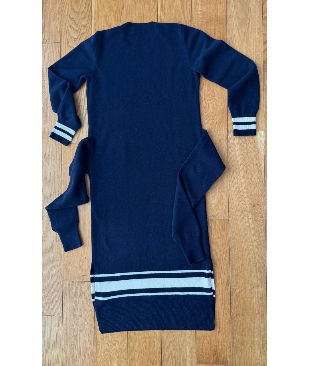 SANDRO Темно-синее шерстяное повседневное платье, фото 2