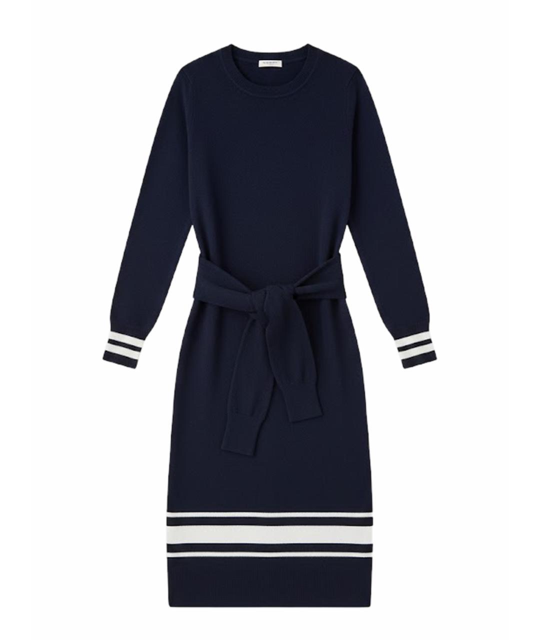SANDRO Темно-синее шерстяное повседневное платье, фото 1