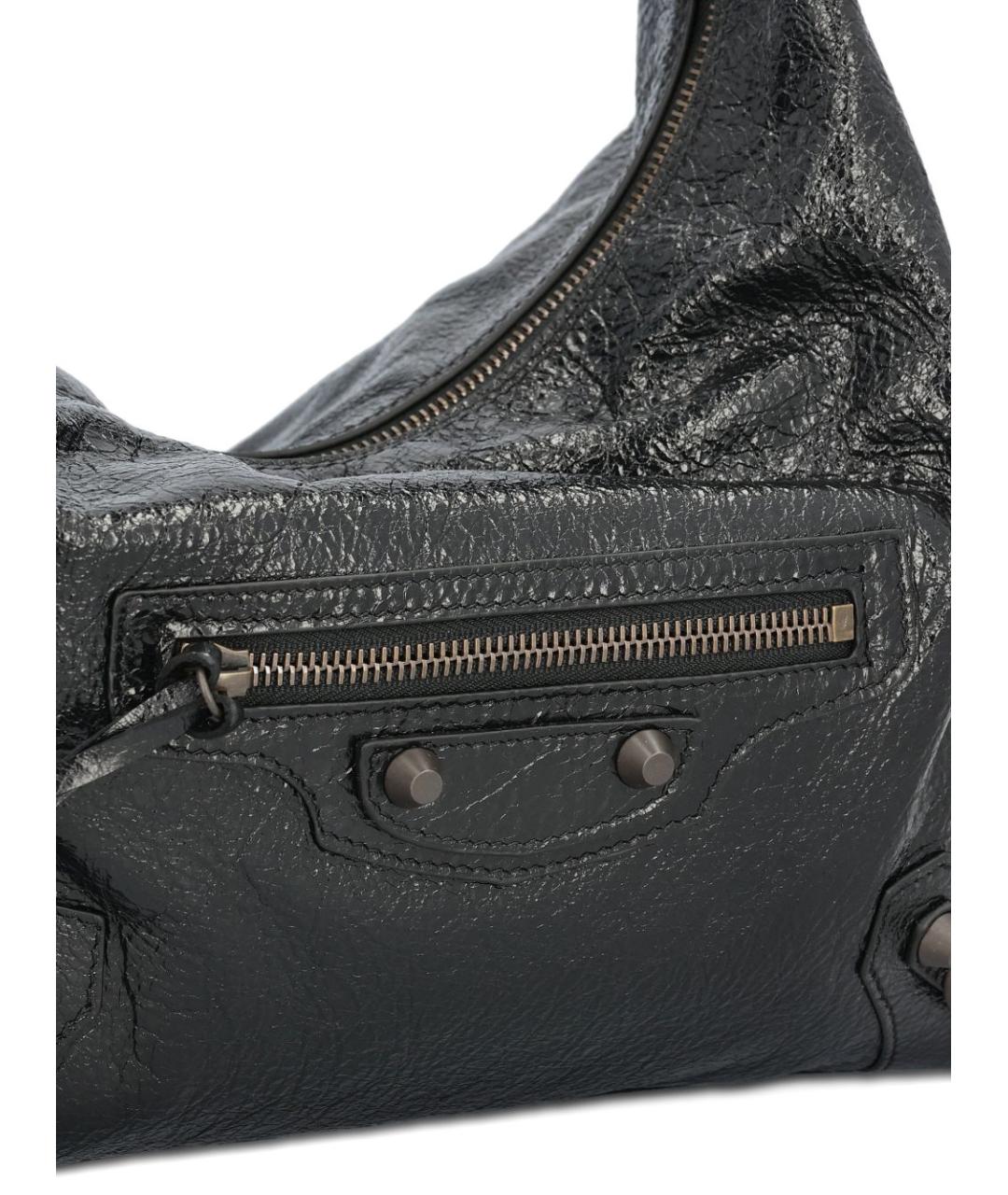 BALENCIAGA Черная кожаная сумка тоут, фото 4