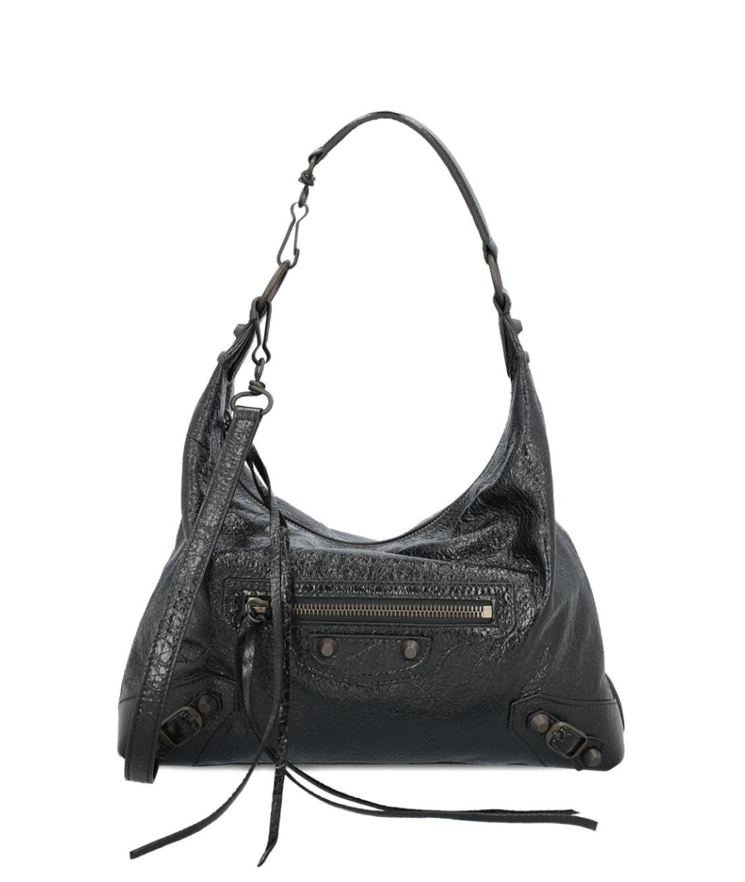 BALENCIAGA Черная кожаная сумка тоут, фото 1