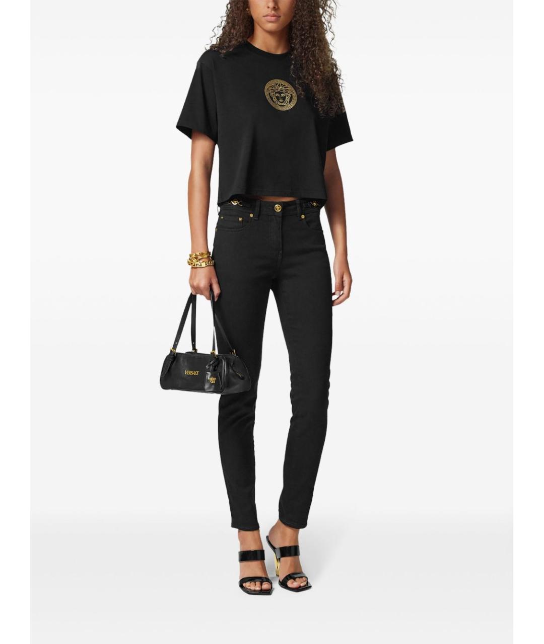 VERSACE Черная кожаная сумка через плечо, фото 5