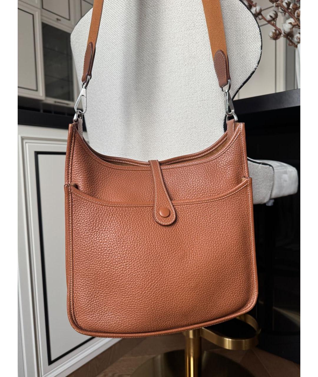HERMES Коричневая кожаная сумка через плечо, фото 2