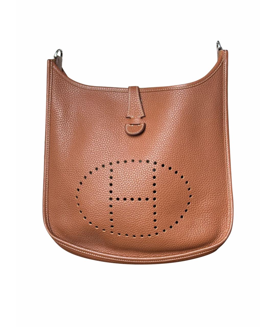 HERMES Коричневая кожаная сумка через плечо, фото 1