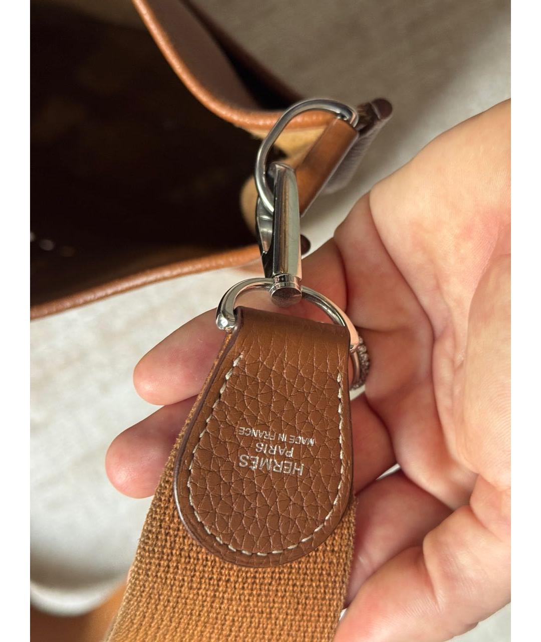 HERMES Коричневая кожаная сумка через плечо, фото 4