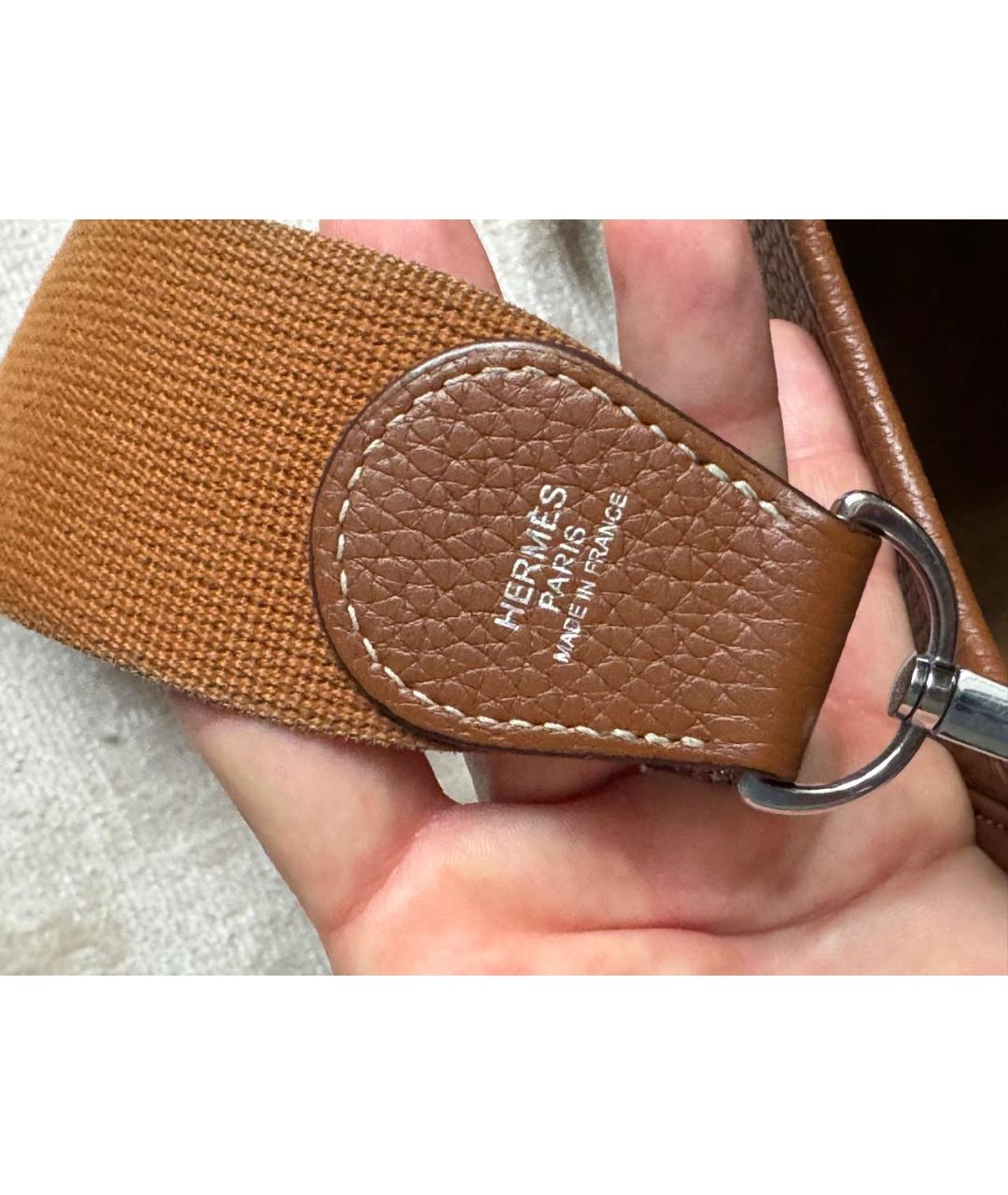 HERMES Коричневая кожаная сумка через плечо, фото 6