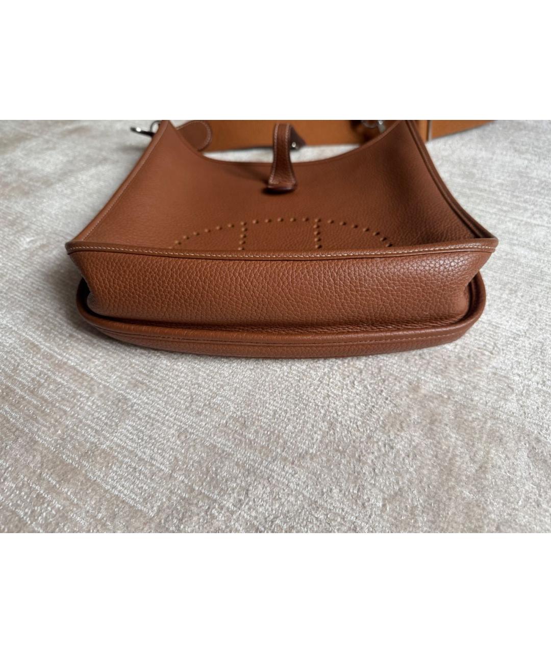 HERMES Коричневая кожаная сумка через плечо, фото 7