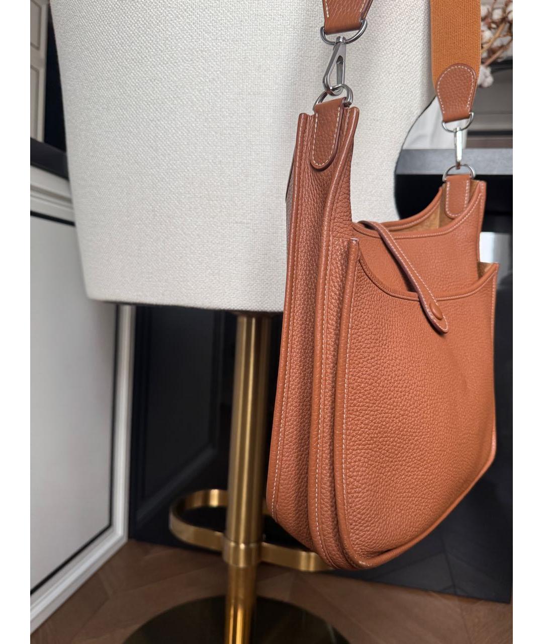 HERMES Коричневая кожаная сумка через плечо, фото 3
