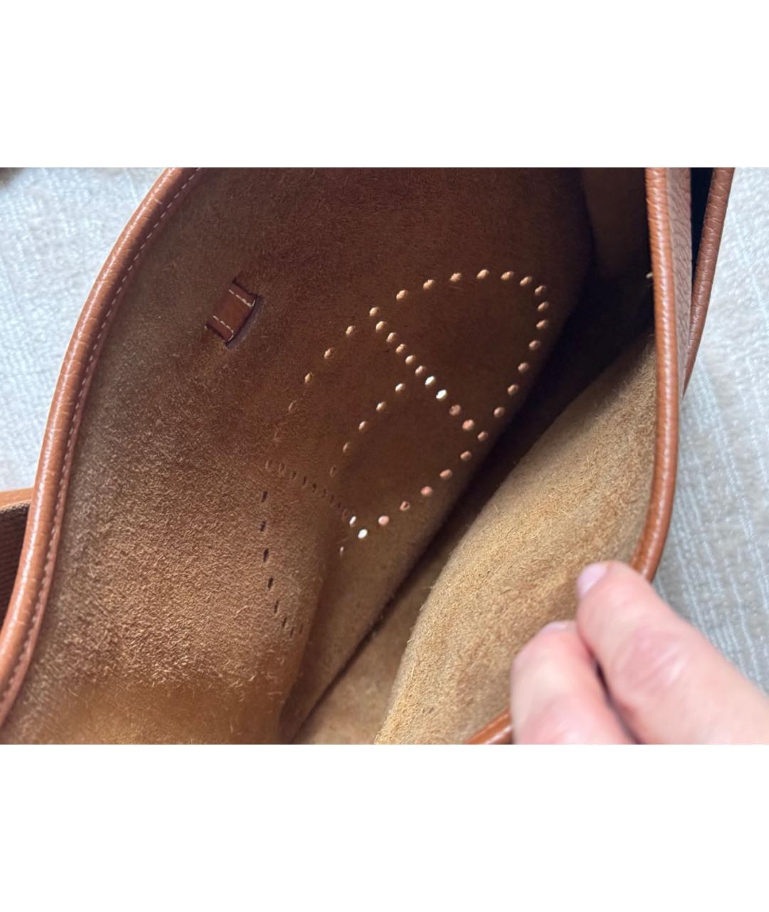 HERMES Коричневая кожаная сумка через плечо, фото 5