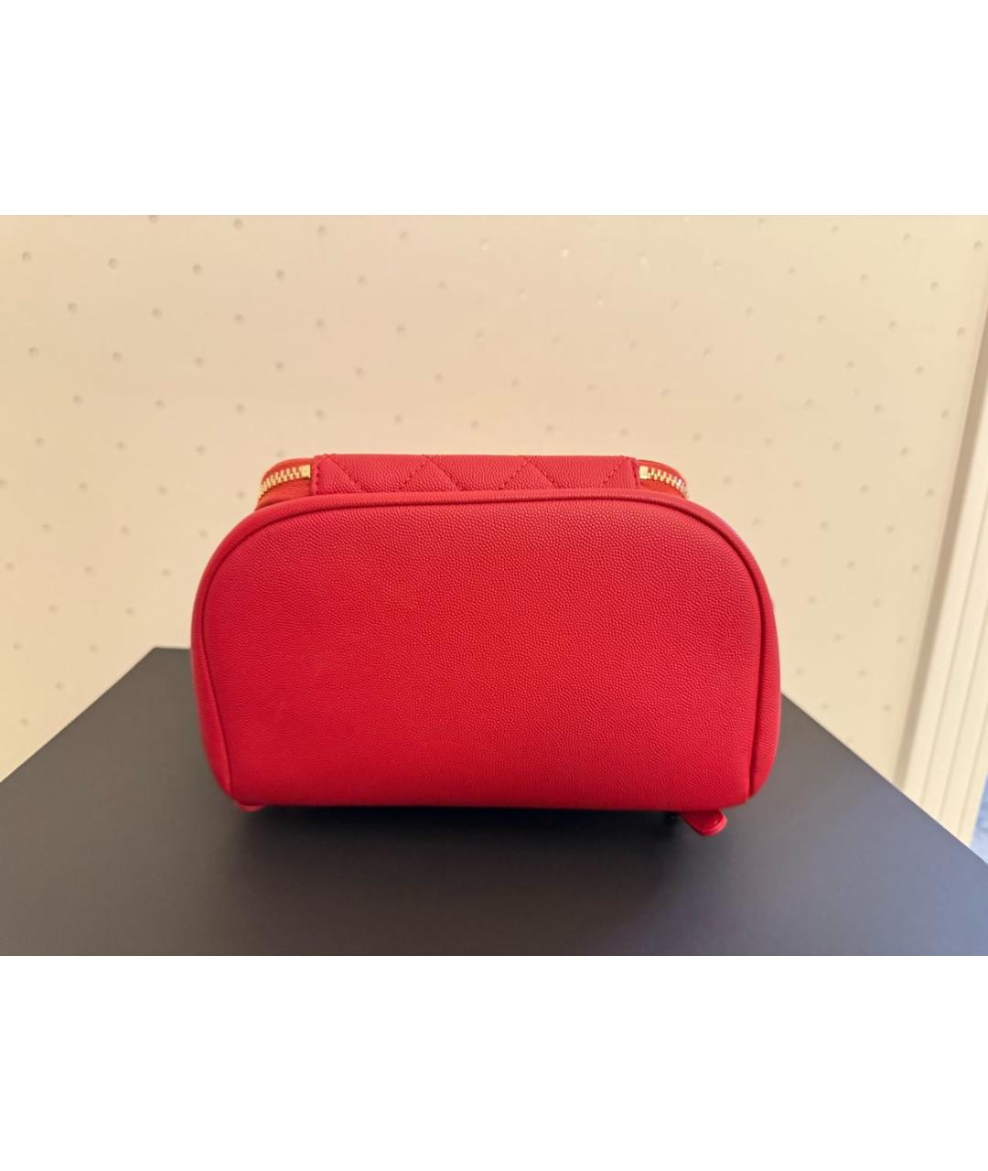 CHANEL Красный кожаный рюкзак, фото 4