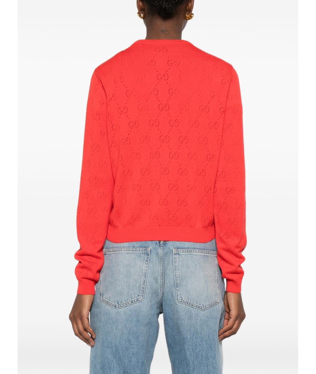 GUCCI Красный хлопковый кардиган, фото 3