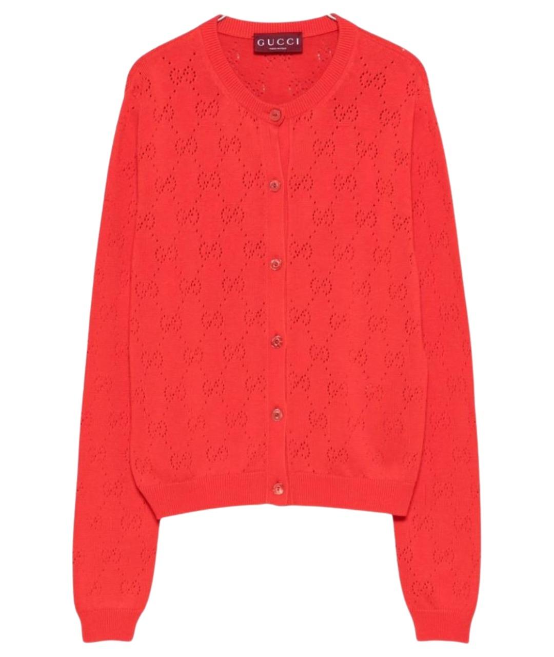 GUCCI Красный хлопковый кардиган, фото 1