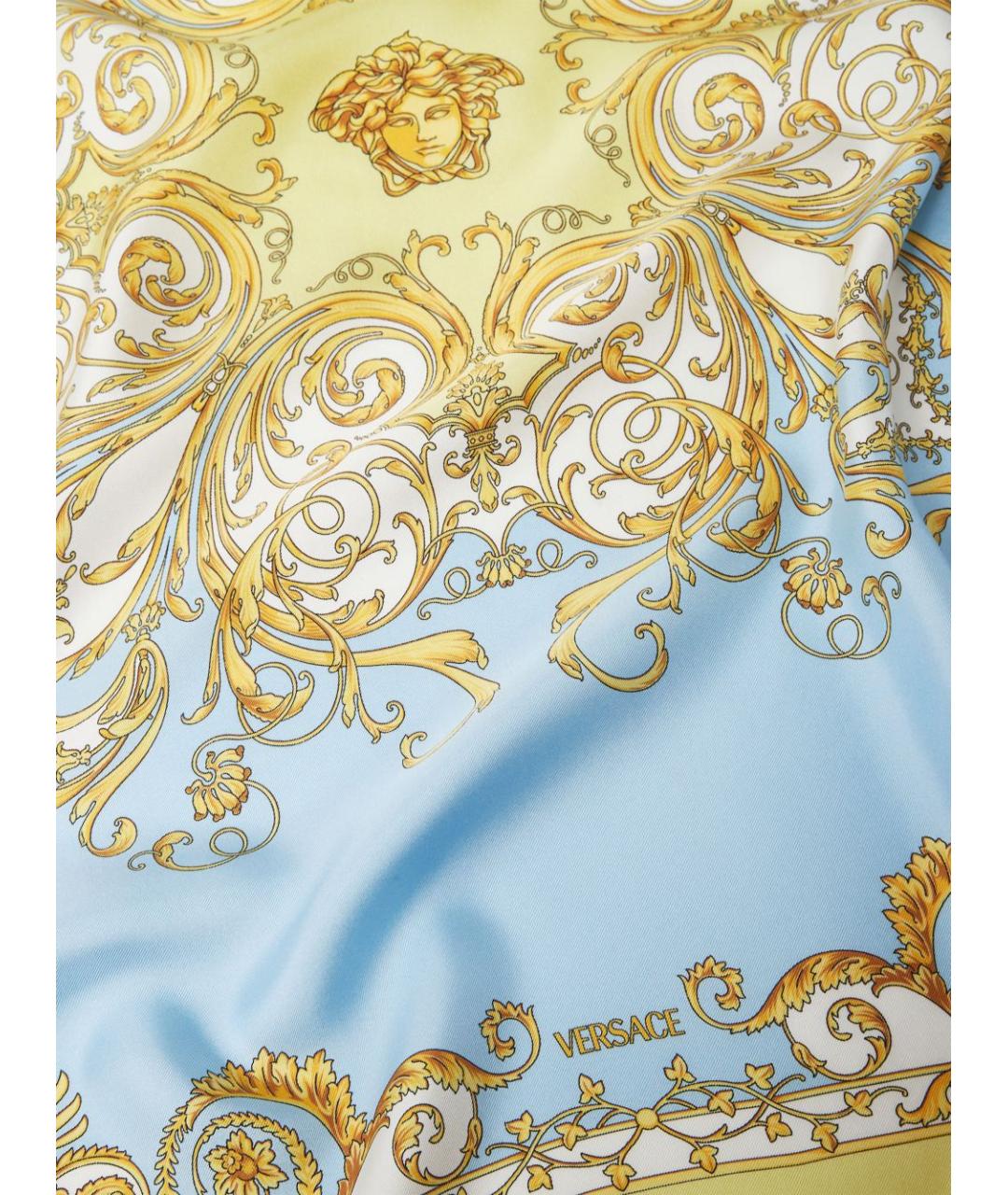 VERSACE Голубой шелковый шарф, фото 2