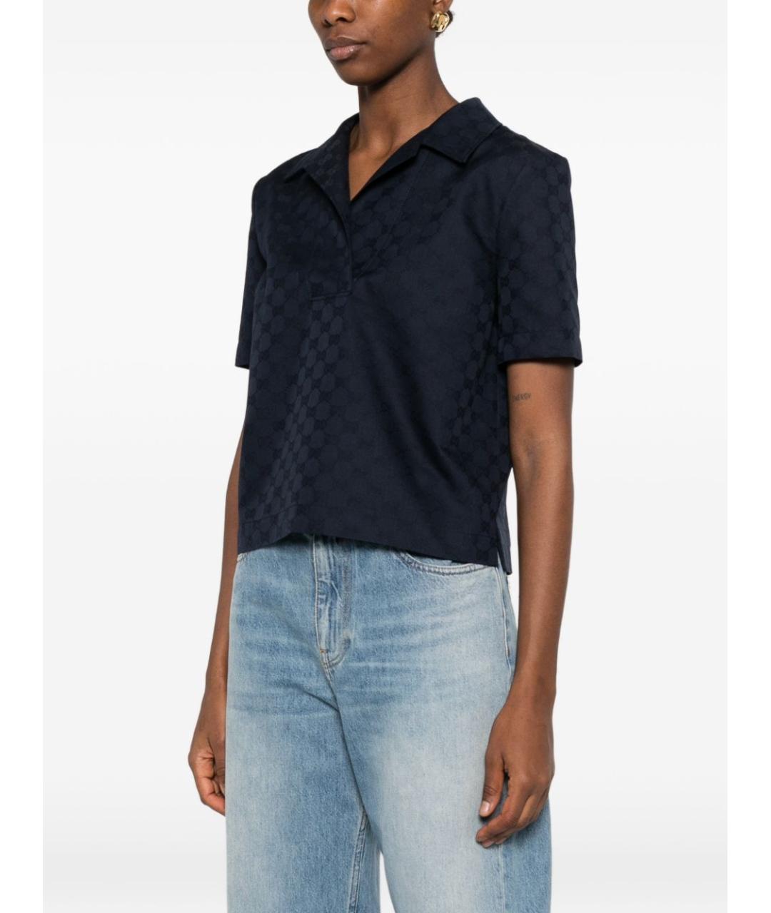 GUCCI Синяя полиэстеровая футболка, фото 2