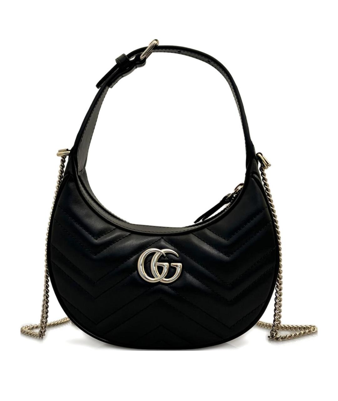 GUCCI Черная кожаная сумка через плечо, фото 1