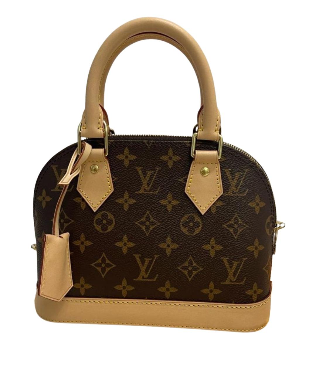 LOUIS VUITTON Коричневая кожаная сумка с короткими ручками, фото 1