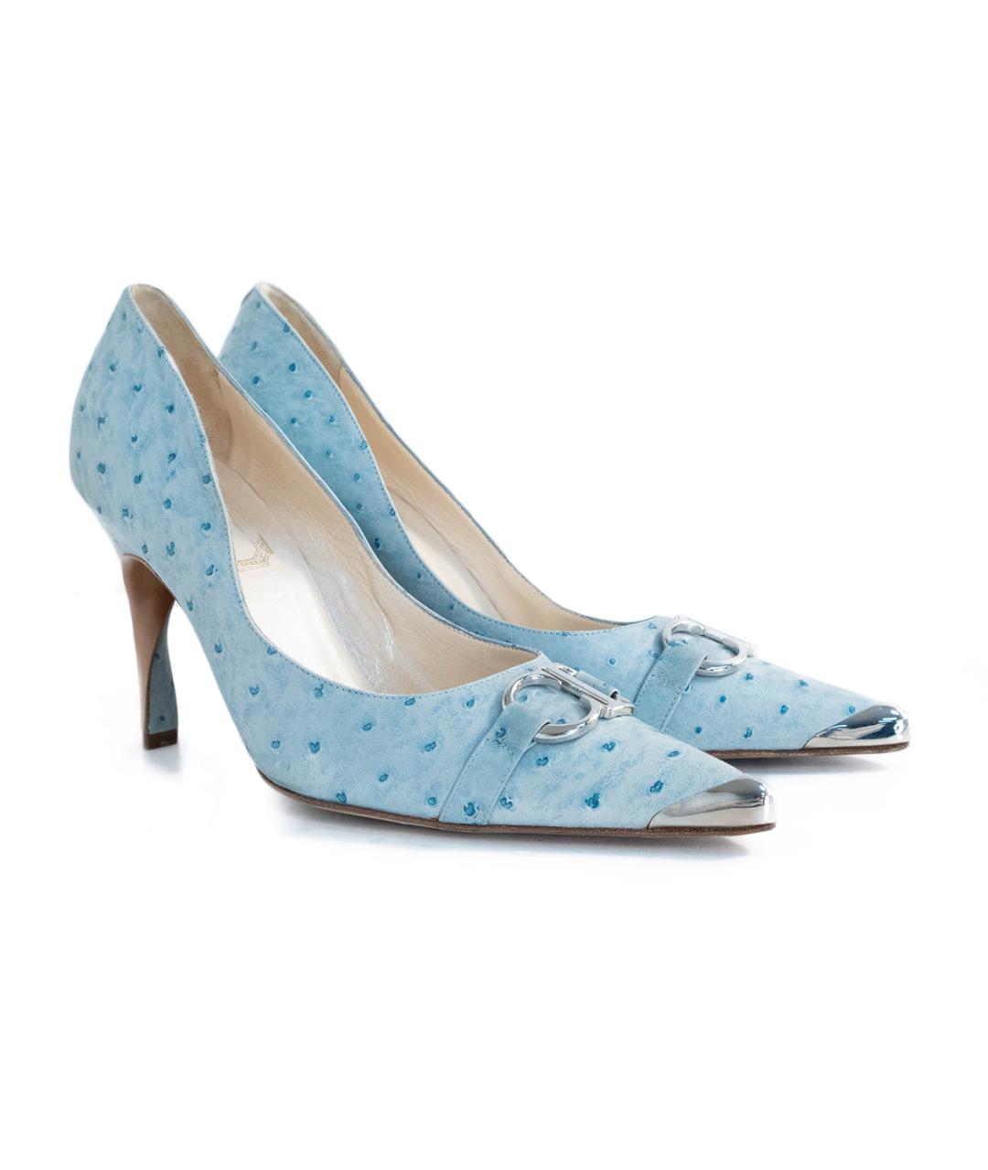CHRISTIAN DIOR Голубые туфли из экзотической кожи, фото 2