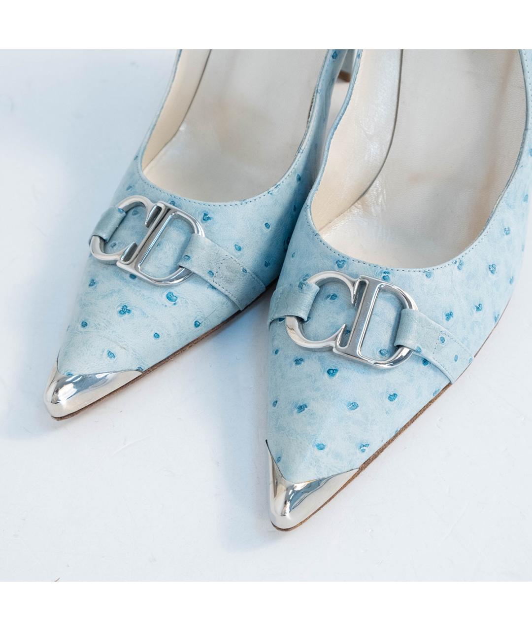 CHRISTIAN DIOR Голубые туфли из экзотической кожи, фото 3