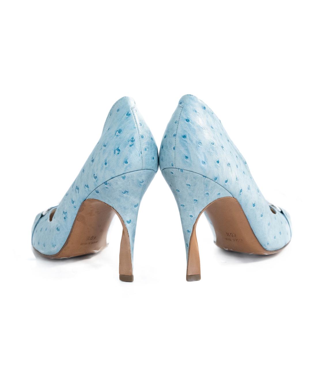 CHRISTIAN DIOR Голубые туфли из экзотической кожи, фото 5