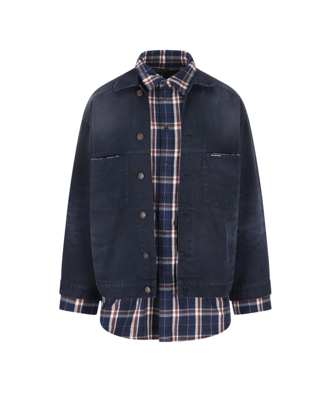 BALENCIAGA Синяя хлопковая куртка, фото 1