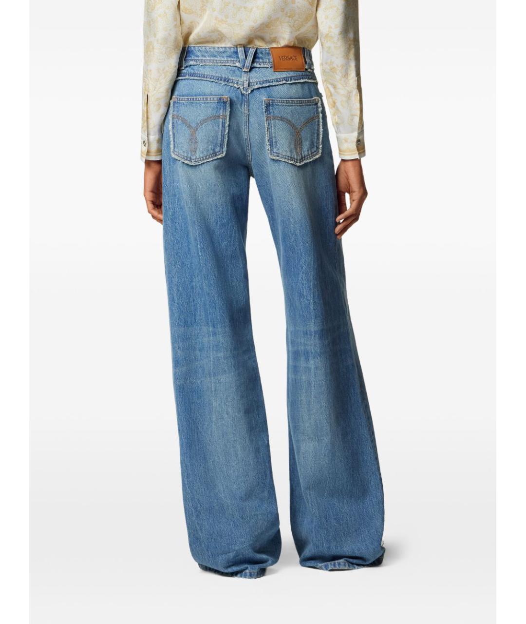 VERSACE Синие хлопковые прямые джинсы, фото 2