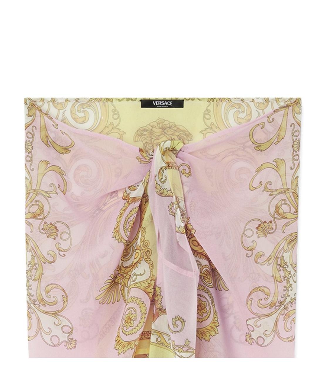 VERSACE Розовое полиэстеровое парео, фото 3