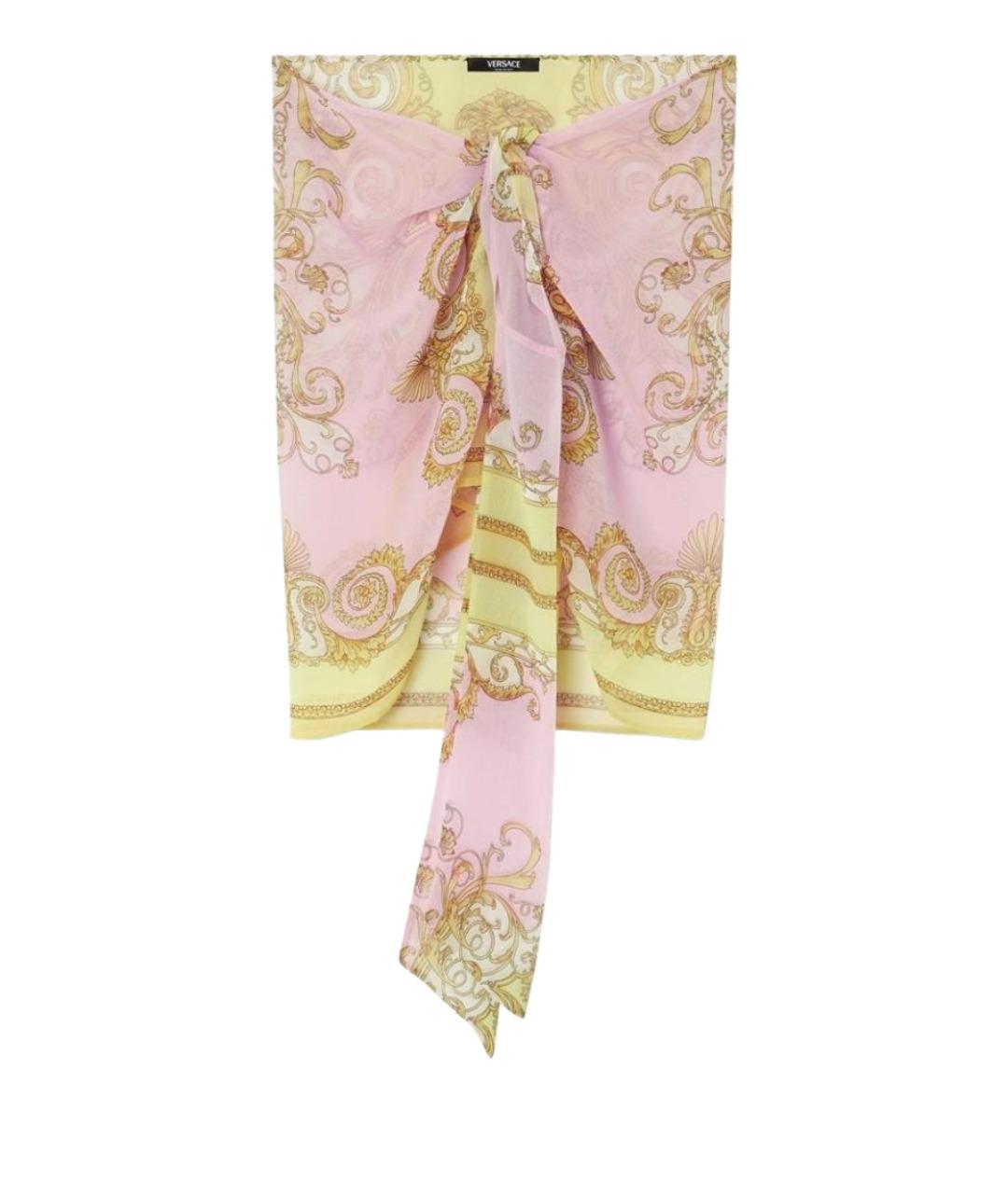 VERSACE Розовое полиэстеровое парео, фото 1